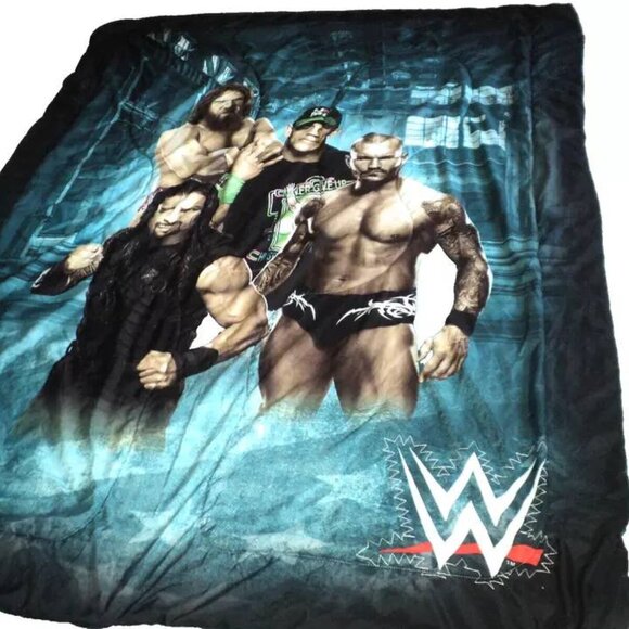 WWE Comforter Reversible Twin Size 64" x 86 Bryan, Orton, Reigns, Cena Wrestling - Picture 1 of 7
